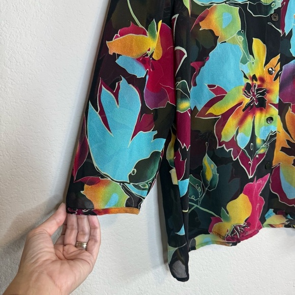 Soft Surroundings Multicolor Floral Blouse - Picture 3 of 8